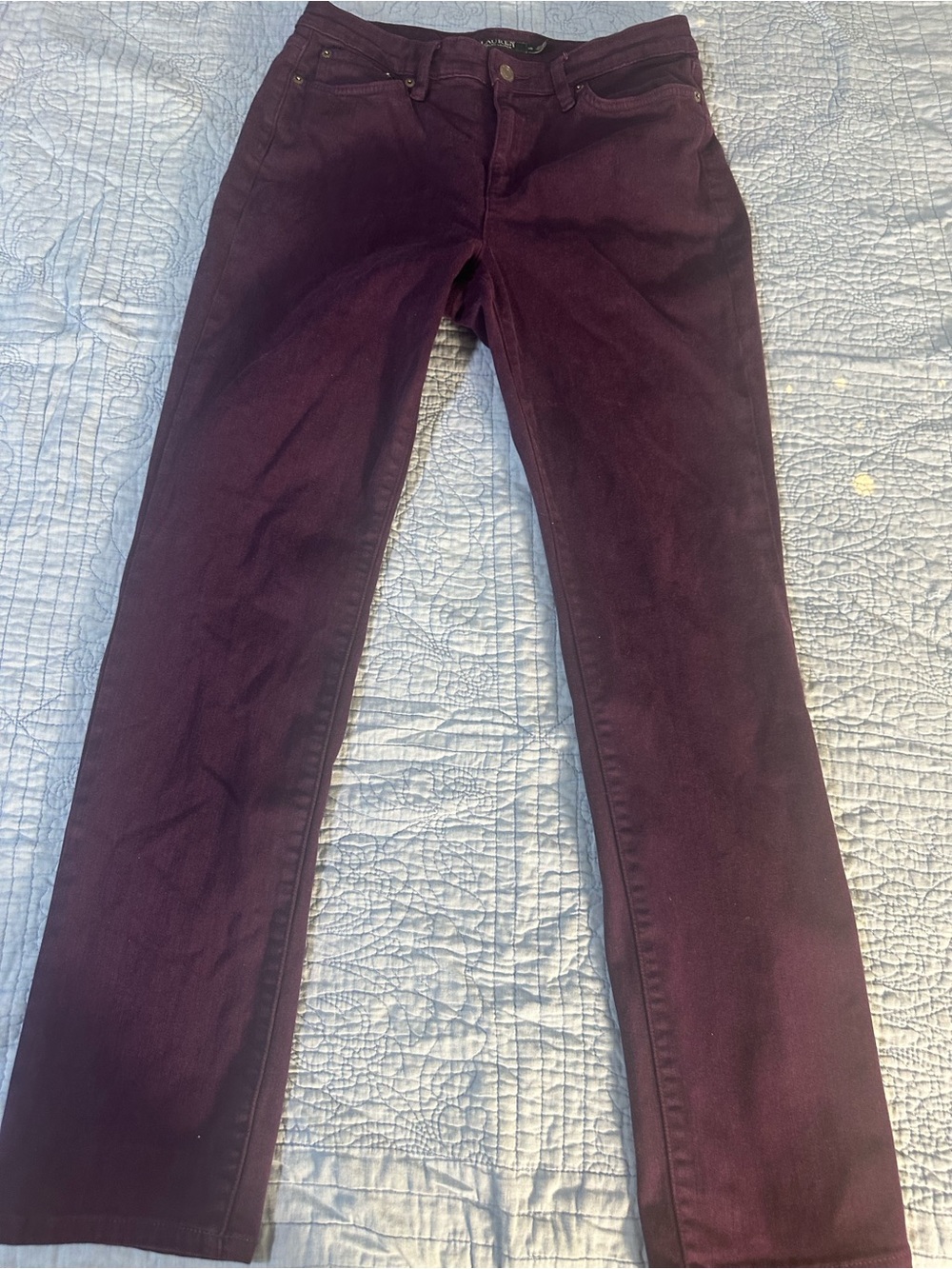 Lauren Ralph Lauren Premier Straight Curvy Size 10 Purple Jeans
